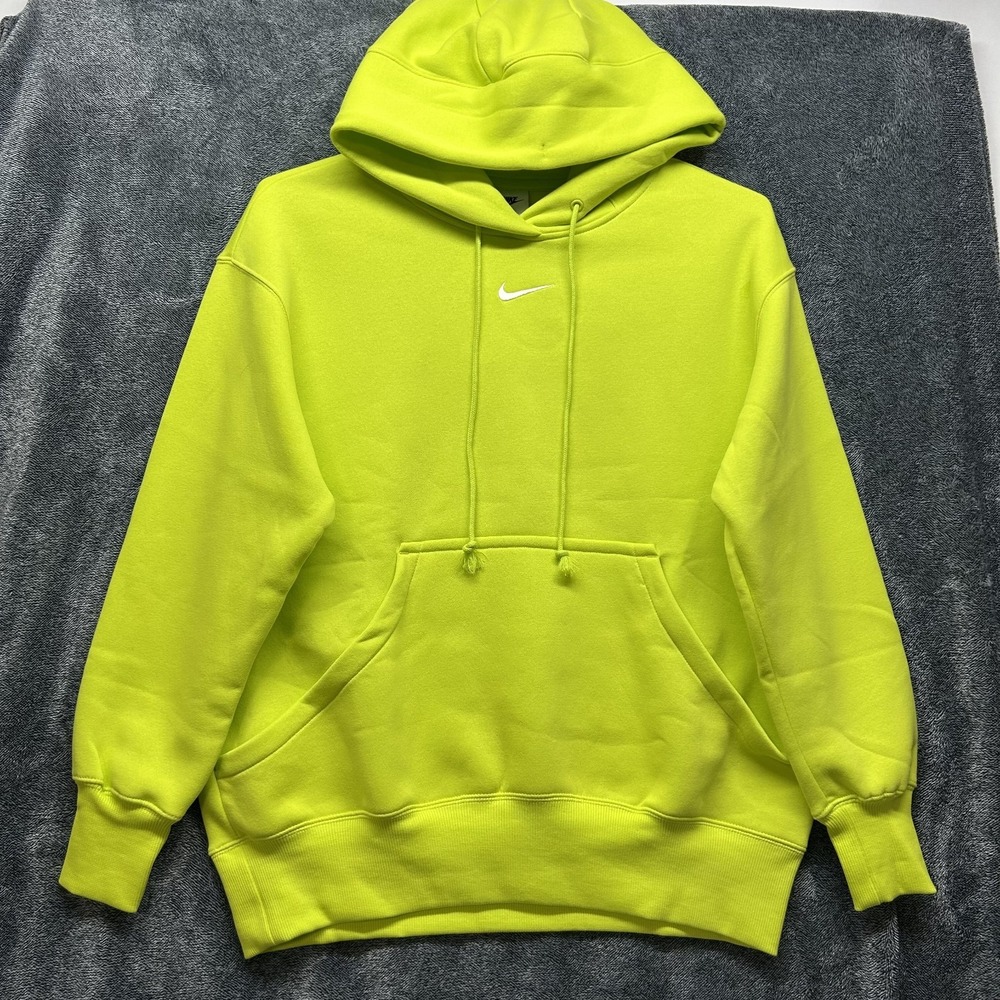 Nike Womens Size S Yellow Phoenix Fleece Oversized Pullover Hoodie Sweatshirt